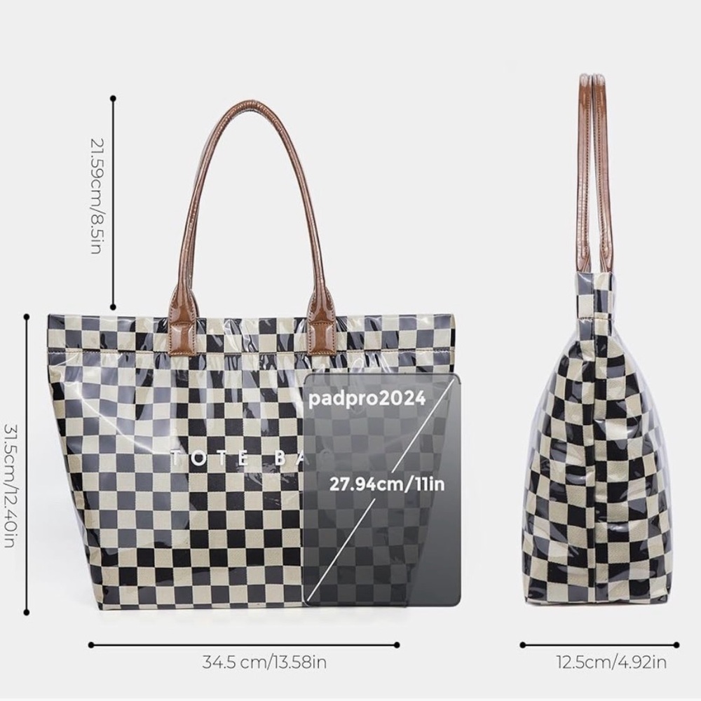 Checkerboard Tote Bag - Picture 2 of 3